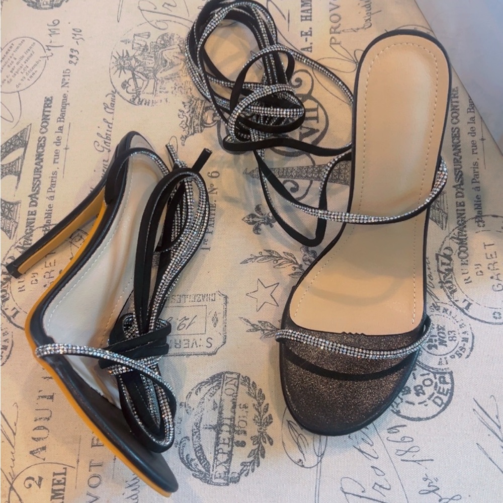 Elegant Black Strappy Heels